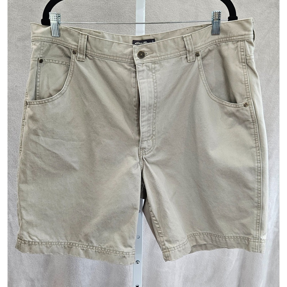 Eddie Bauer Easy Fit Carpenter Denim Shorts Men's Blue Cargo Pockets Never Worn